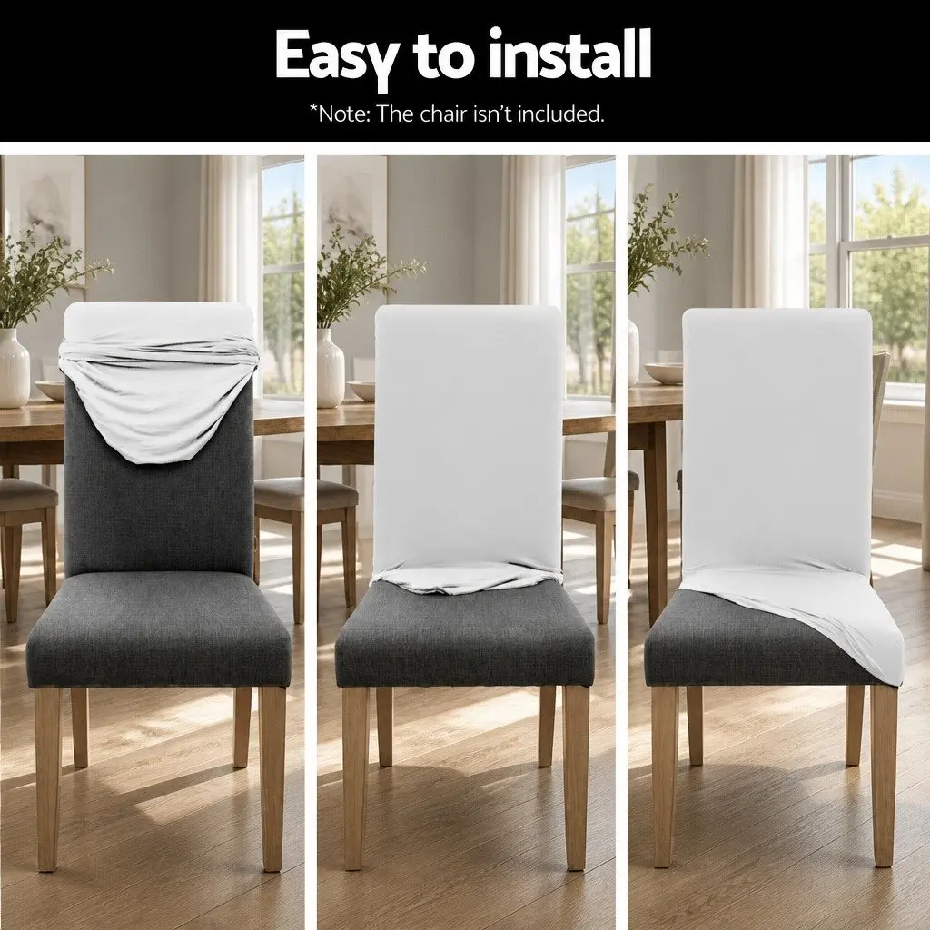 Dining Chair Covers Spandex Stretch Slipcovers 4 Piece White