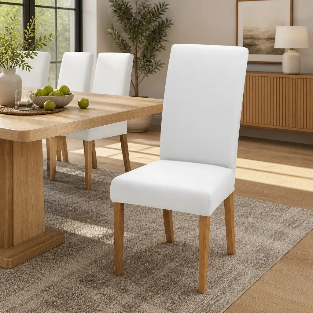 Dining Chair Covers Spandex Stretch Slipcovers 4 Piece White