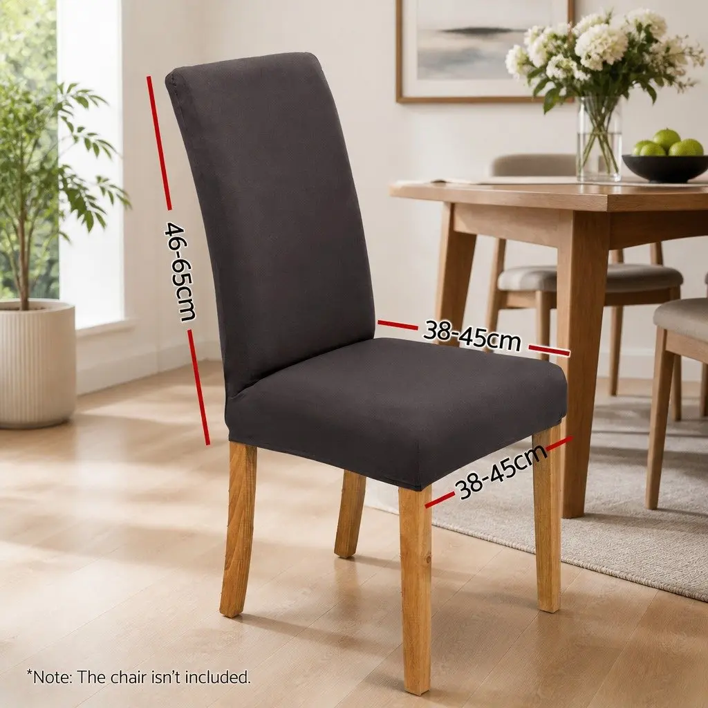 Stretch Slipcovers Grey Dining Chair Covers 6 Pack Spandex Removable Stretchable Fabric