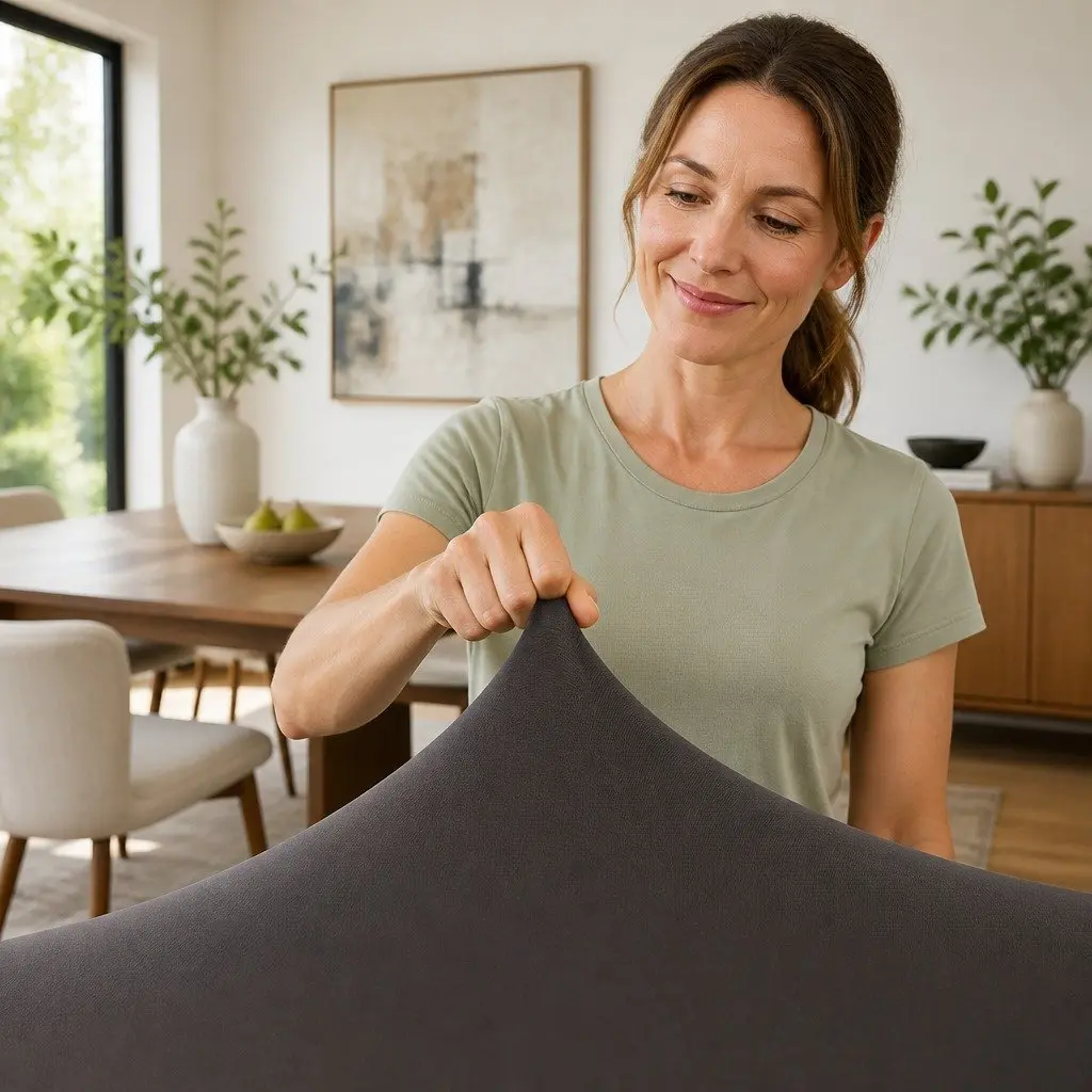 Stretch Slipcovers Grey Dining Chair Covers 6 Pack Spandex Removable Stretchable Fabric