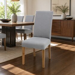 Dining Chair Covers 6x Slipcovers Spandex Stretch Banquet Wedding Grey