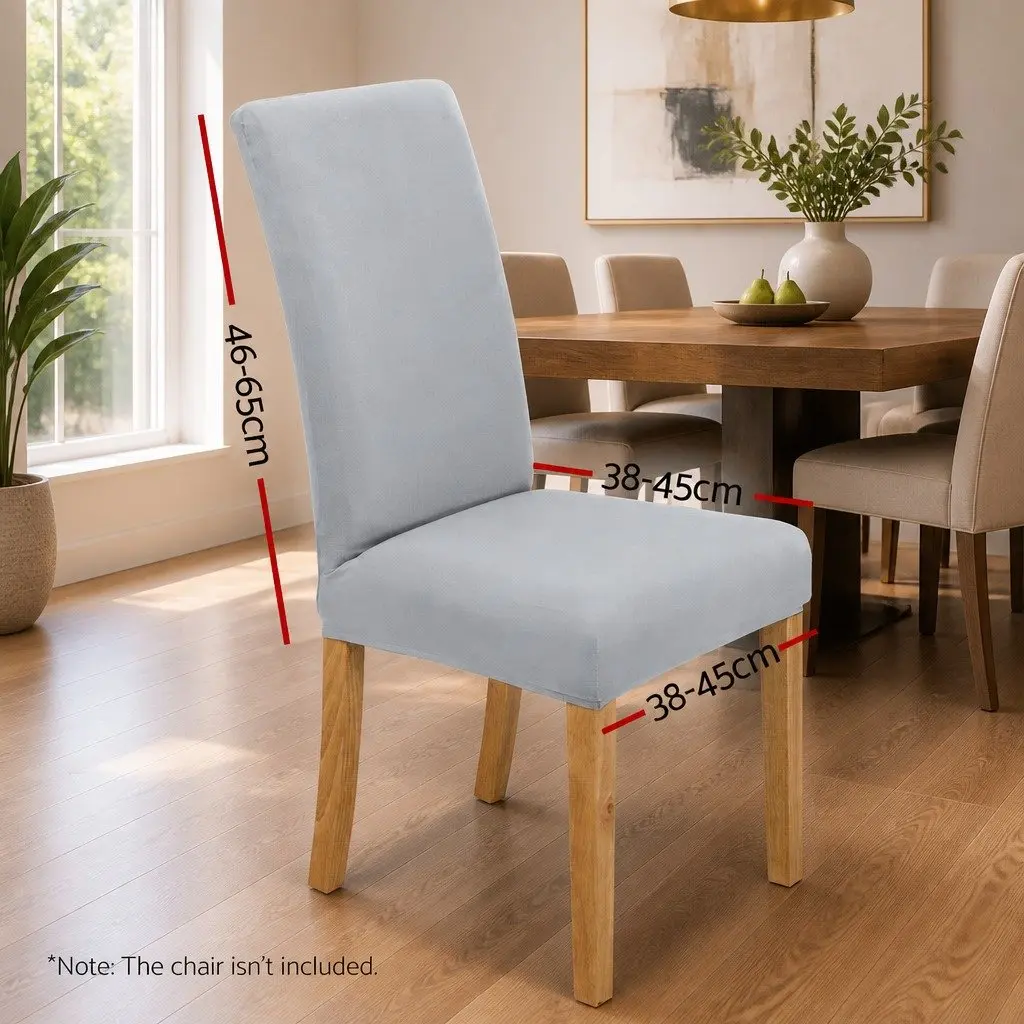 Dining Chair Slipcovers 6 Piece Stretchable Spandex Grey Removable