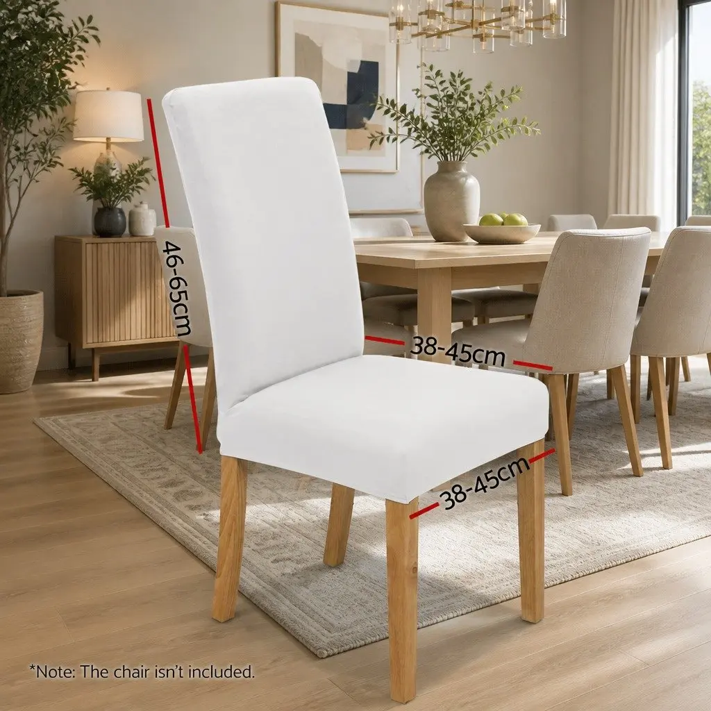 Dining Chair Slipcovers 6 Pack Stretchable Spandex Smooth Fabric White