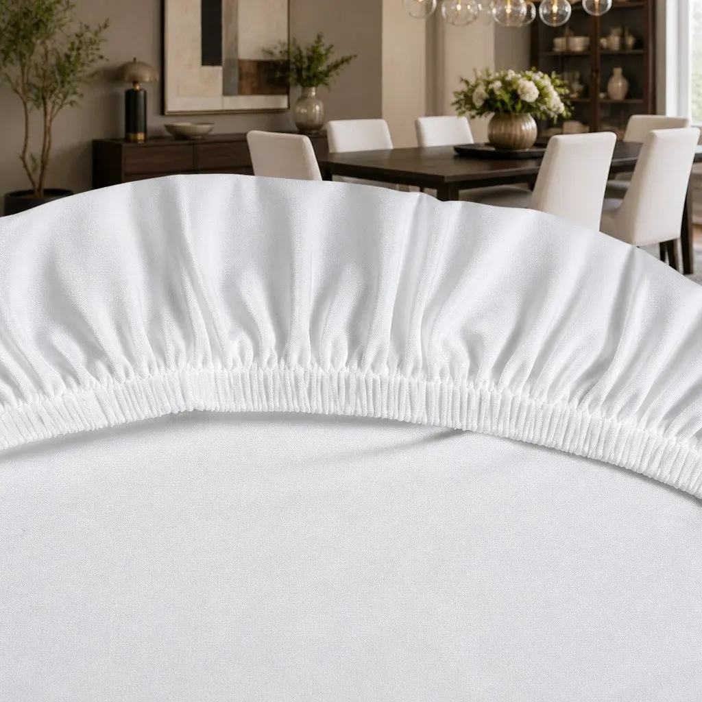 Dining Chair Slipcovers 6 Pack Stretchable Spandex Smooth Fabric White
