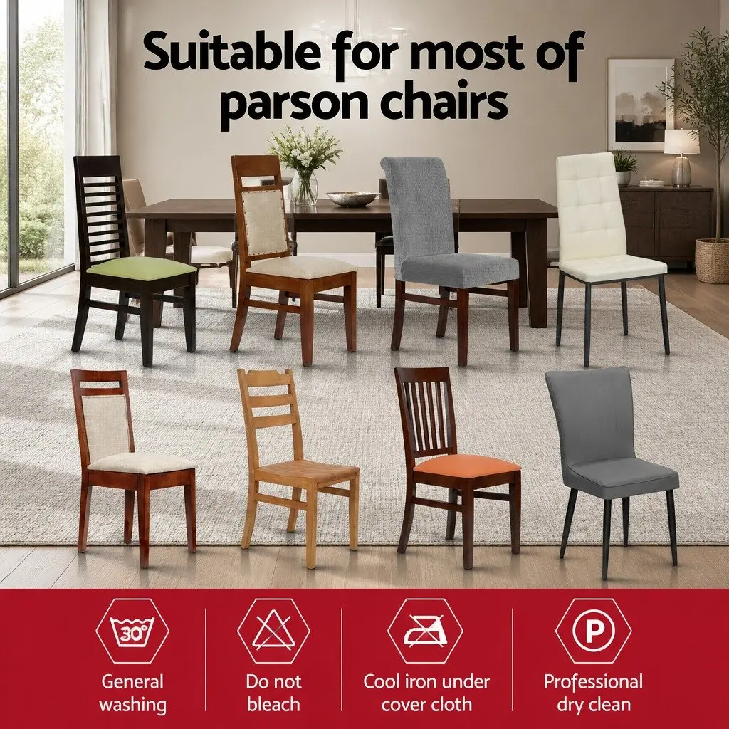 Dining Chair Slipcovers 6 Pack Stretchable Spandex Smooth Fabric White
