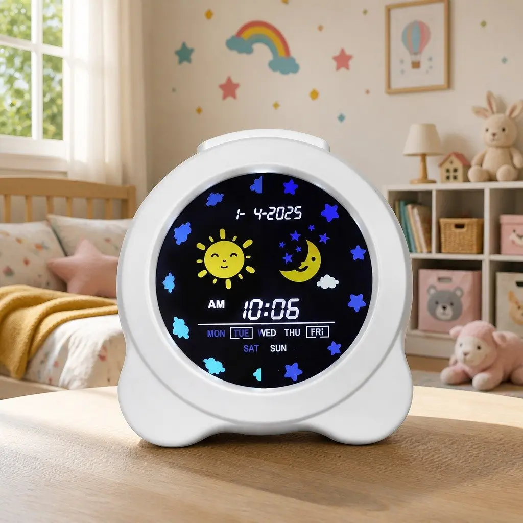 Digital Day Clock LCD Display 3.8 Inch White