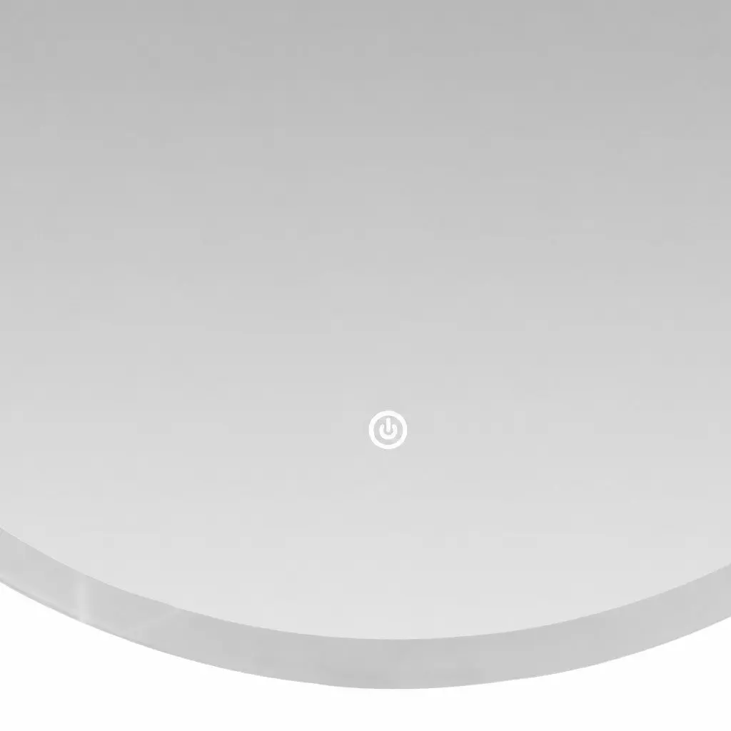Round Bathroom Mirror LED 60cm Anti-fog Adjustable Brightness Waterproof