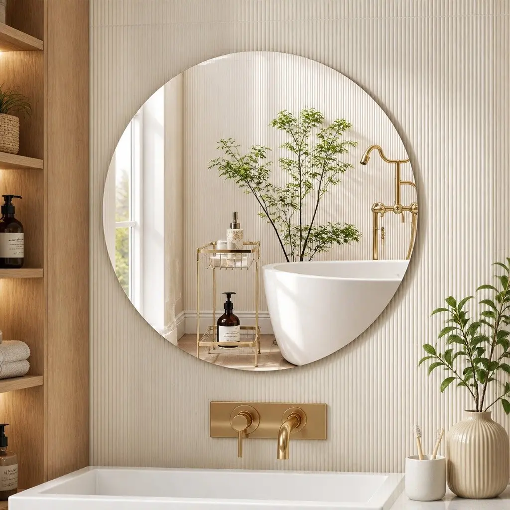 50cm Round Wall Mirror for Home Use