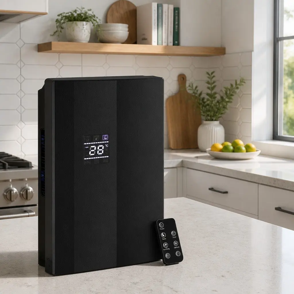 Dehumidifier Air Purifier 2L Water Tank Black Quiet Remote Control Timer
