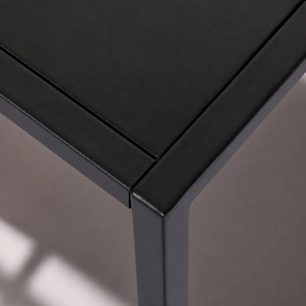 2-Tier Console Table Powder-coated Steel 90cm W x 30cm D x 80cm H Black