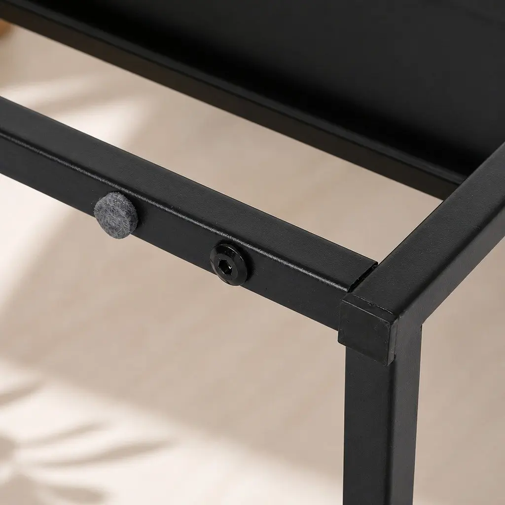 3-Tier Console Table Powder-coated Steel 120cm x 30cm x 80cm Black