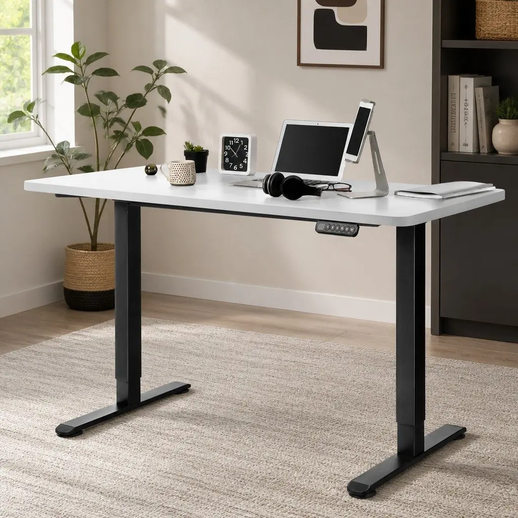 Height Adjustable Work Surface Electric White 120x60cm