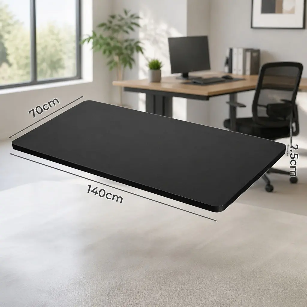 Desktop Table Top Black Particle Board MDF Veneer 140x70cm