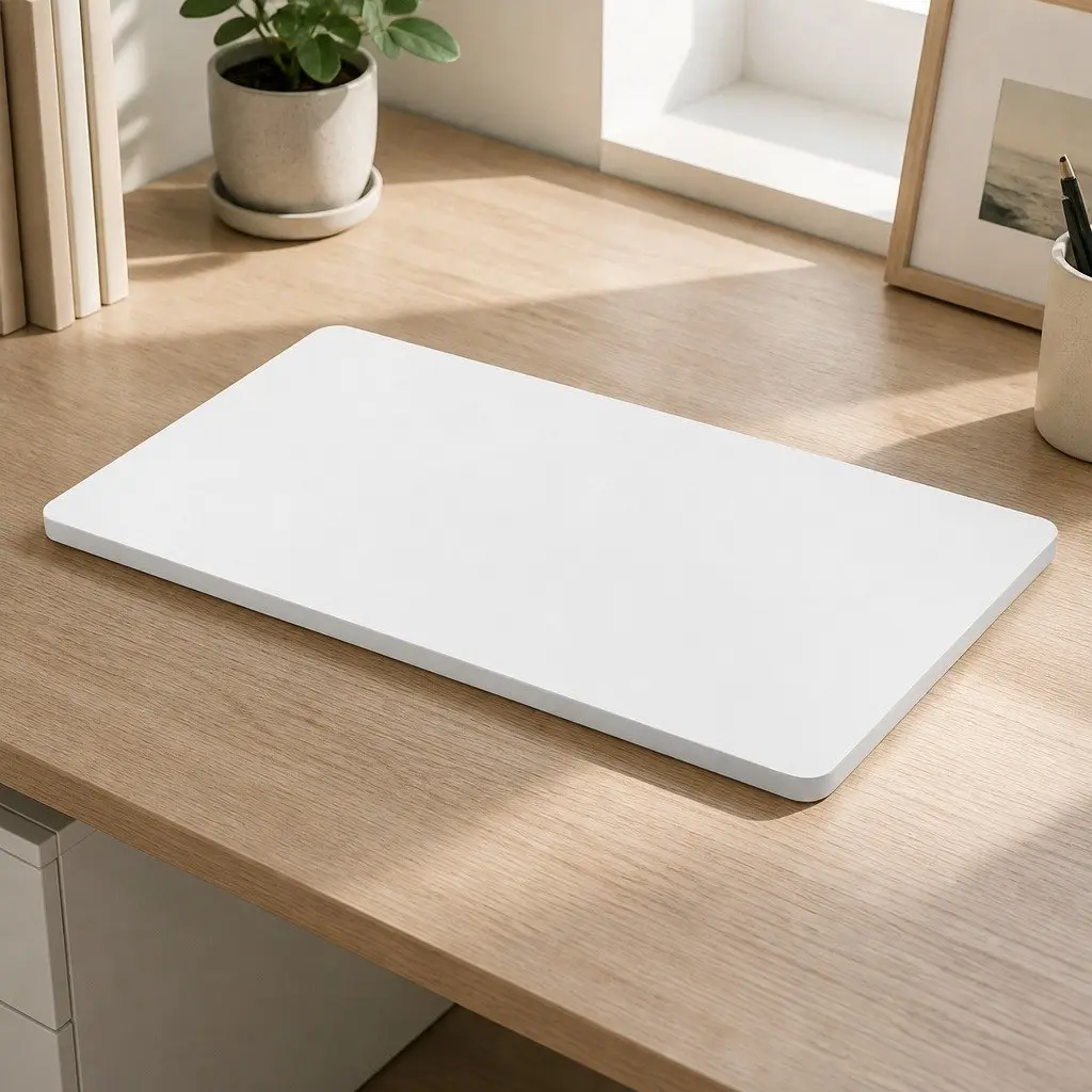 Desktop Top White Melamine Veneer Particle Board 140x70cm Pre-Drilled