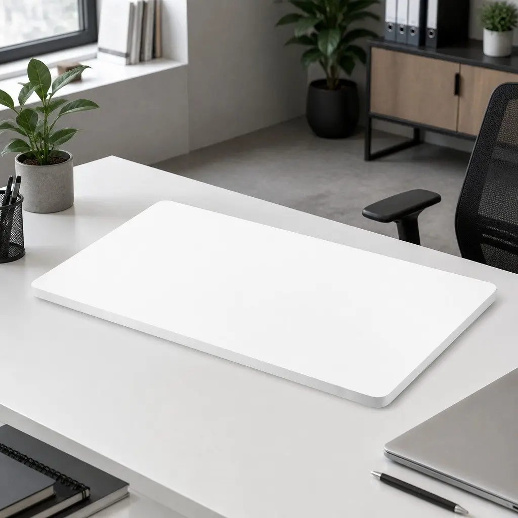 Desktop Top White Melamine Veneer Particle Board 140x70cm Pre-Drilled