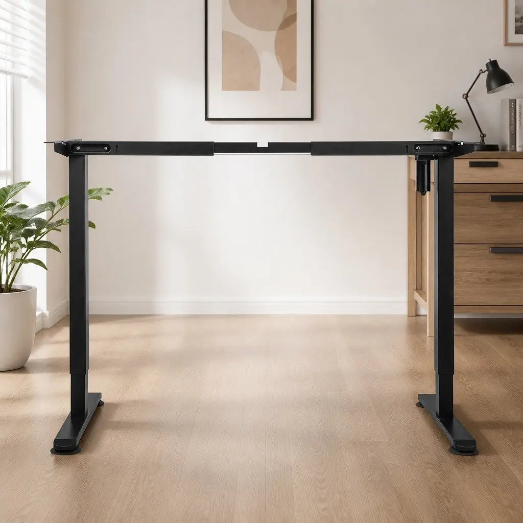 Height Adjustable Electric Desk Frame Motorised Black Office Workstation