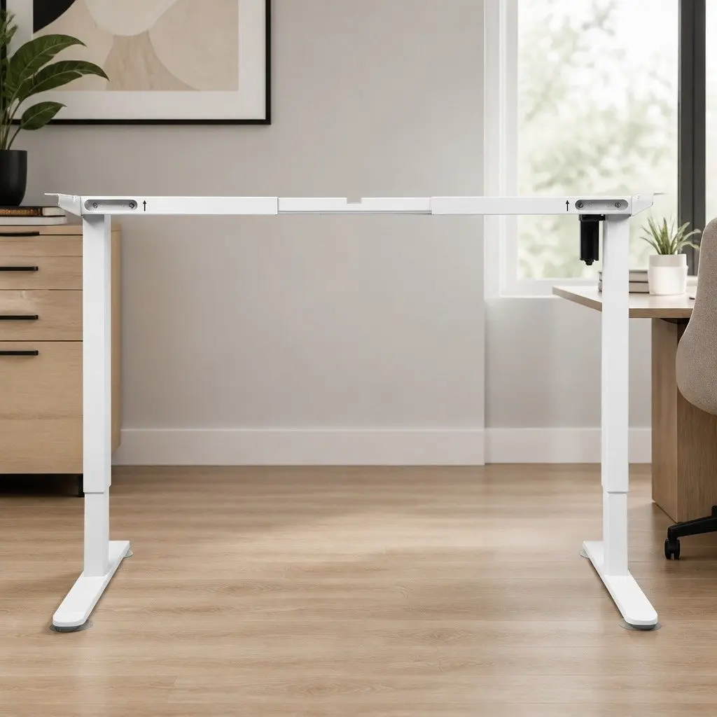 Motorised Standing Desk Frame Steel Height Adjustable White