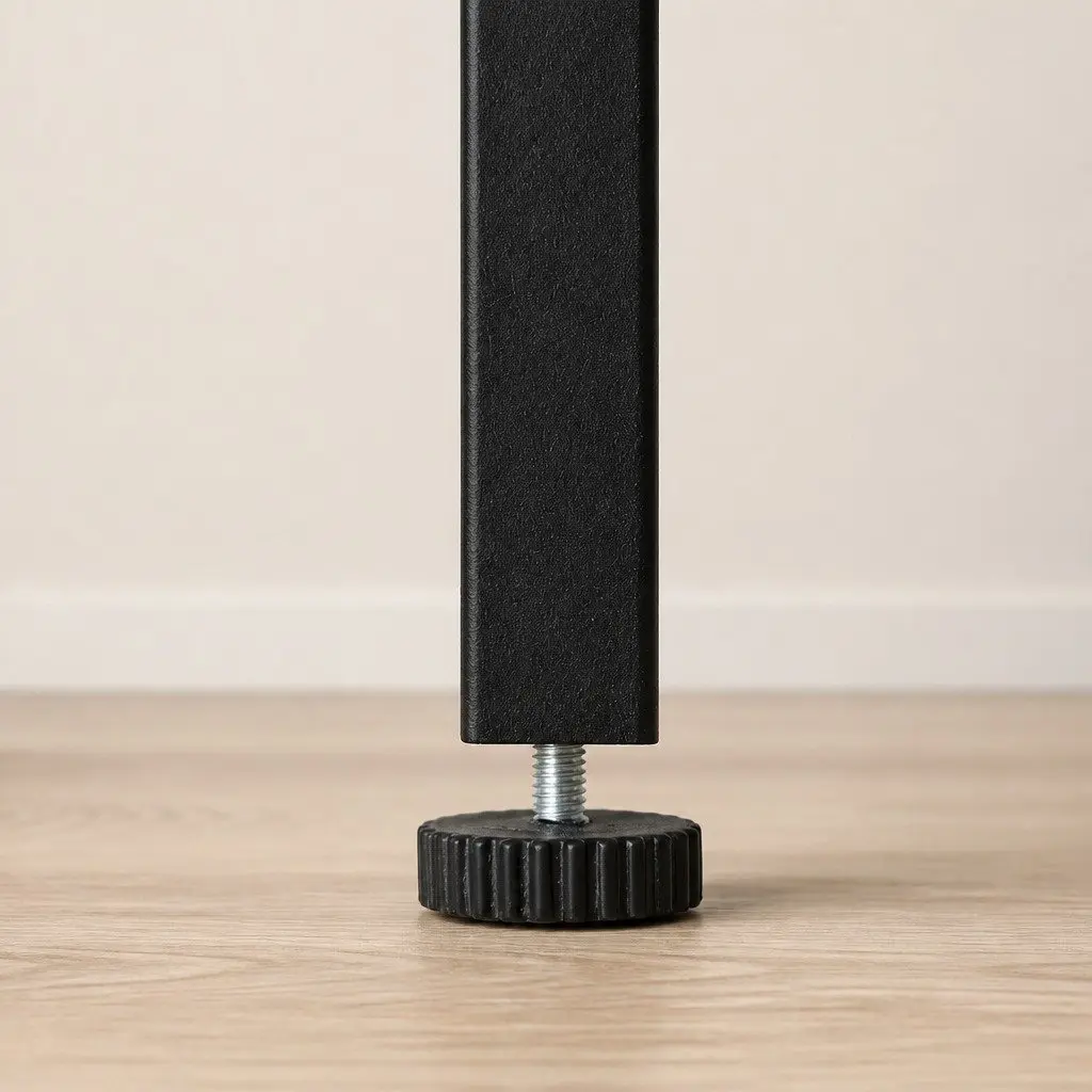 L-Shaped Corner Computer Desk Particle Board Powder-Coated Steel 169cm x 120cm x 74cm Black