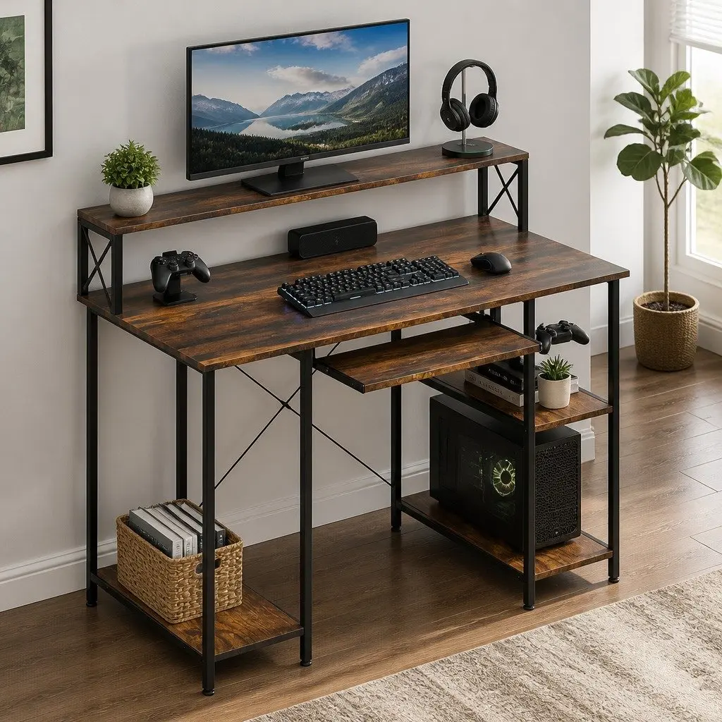 Desk for Home Office and Gaming Spaces
