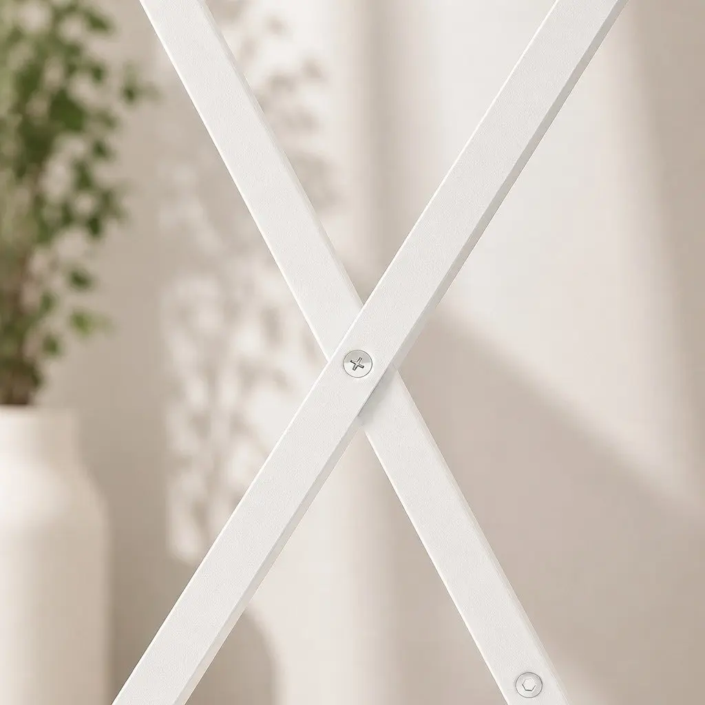 Foldable Computer Desk Home Office Study Table Monitor Shelf Space Saving White