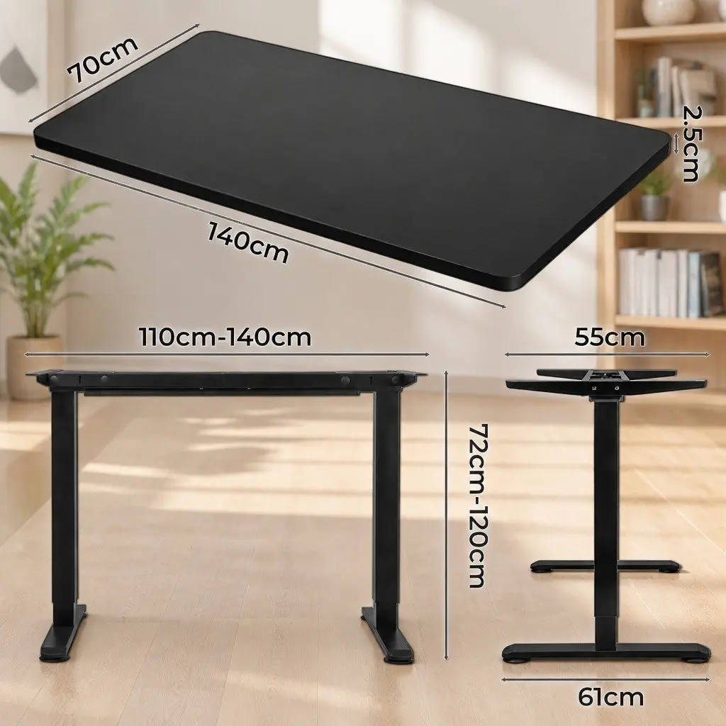Adjustable Height Desk for Work or Home Use 140cm Black