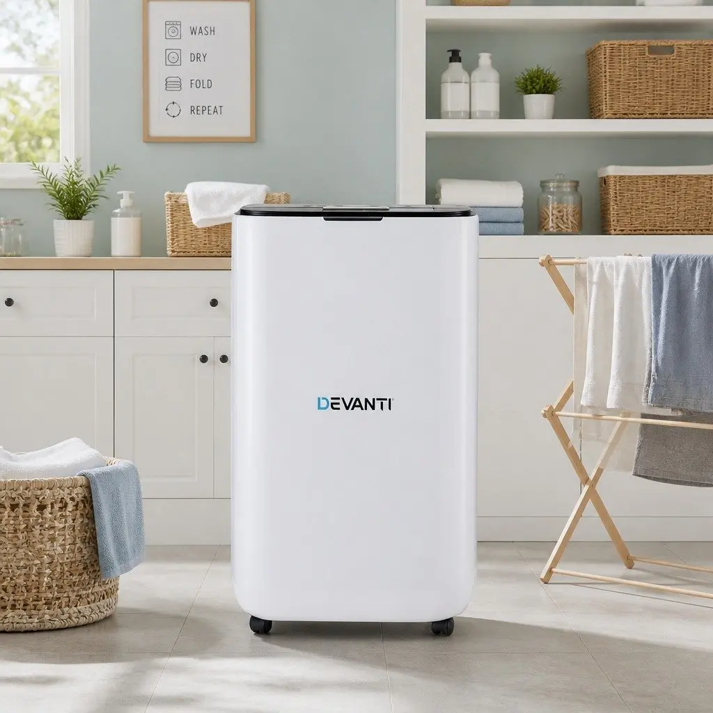 Dehumidifier 20L/Day Air Purifier Fan Clothes Dryer White Large Room Home
