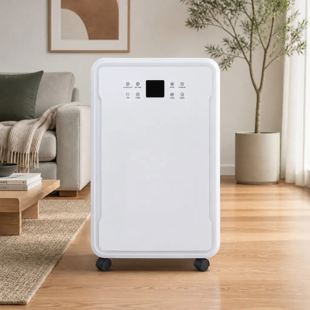 Dehumidifier Large Room 50L Daily White 44cm x 29cm x 74cm Tank Laundry Mode Timer