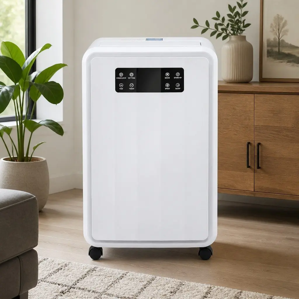 70L/Day Dehumidifier with 8.5L Water Tank Large Space Moisture Absorber White