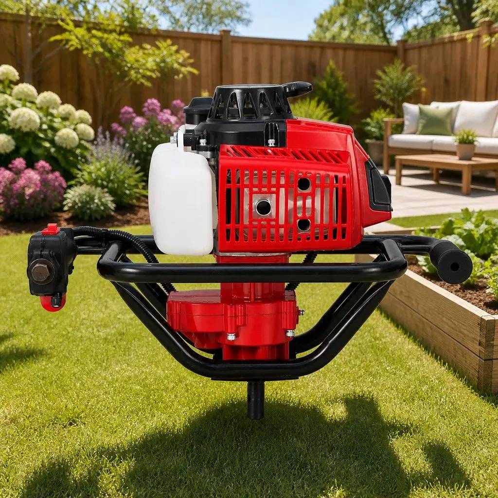Post Hole Digger Motor 63cc 2-Stroke Single Cylinder Air-Cooled Red