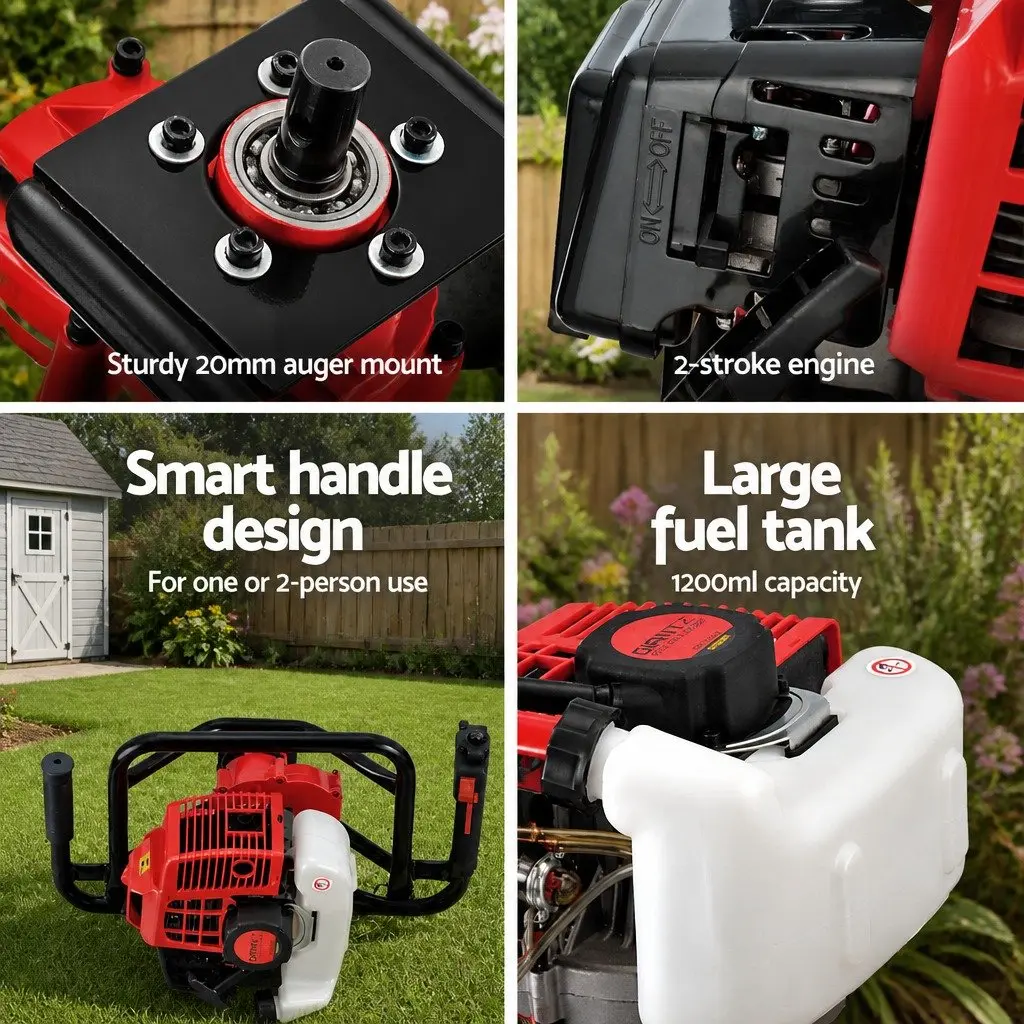 65cc Petrol Post Hole Digger Motor Engine 2-Stroke Auger Borer Power Tool