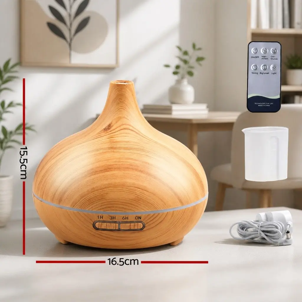 Aroma Diffuser Humidifier Ultrasonic 300ml Light Wood
