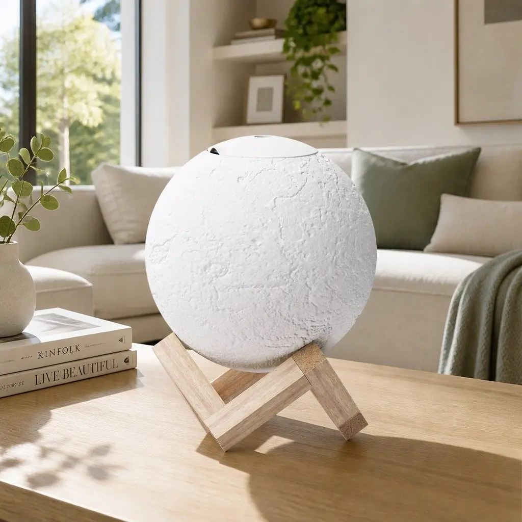 Aroma Diffuser Humidifier Moon Lamp 880ml White 4-in-1 Night Light