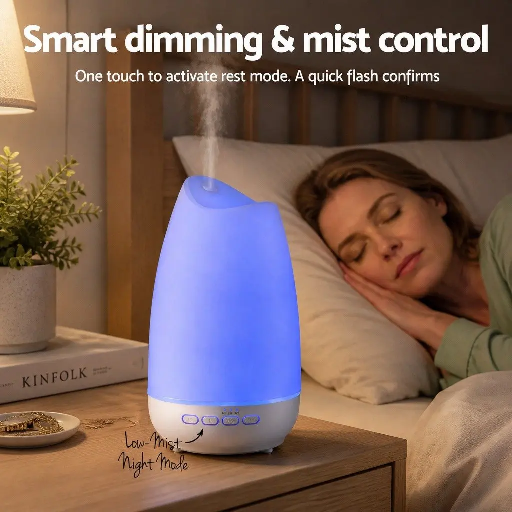 Aroma Diffuser Ultrasonic ABS and PP 300ml Light Wood Grain and White
