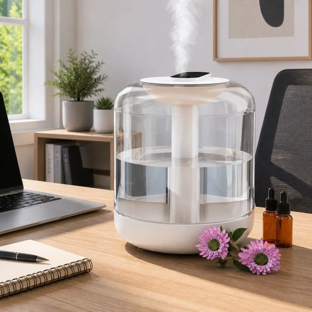 Aroma Diffuser Ultrasonic Humidifier 1L Aromatherapy Mist Night Light White