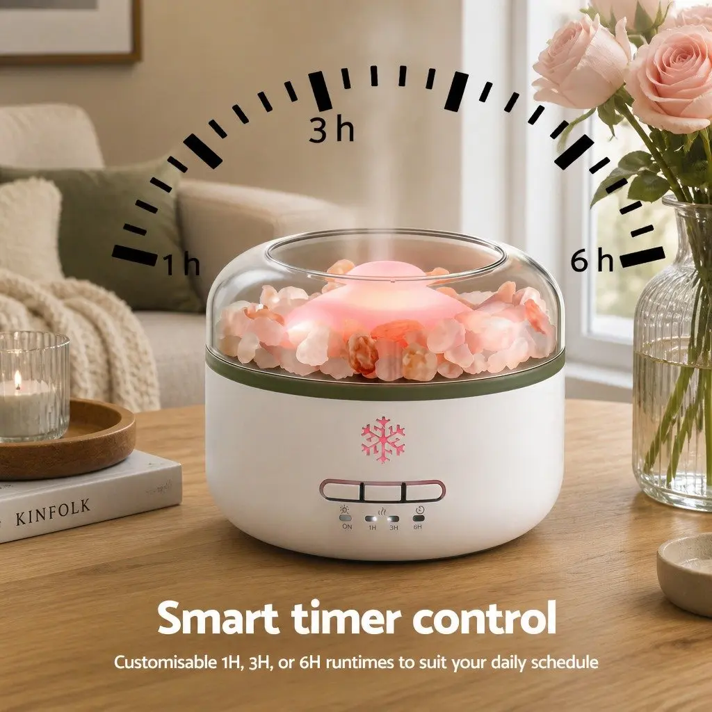 Aroma Diffuser Ultrasonic Humidifier 150ml Salt Lamp White
