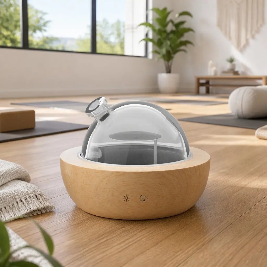 Ultrasonic Aroma Diffuser 200ml Glass Dome Aromatherapy Essential Oil Mist