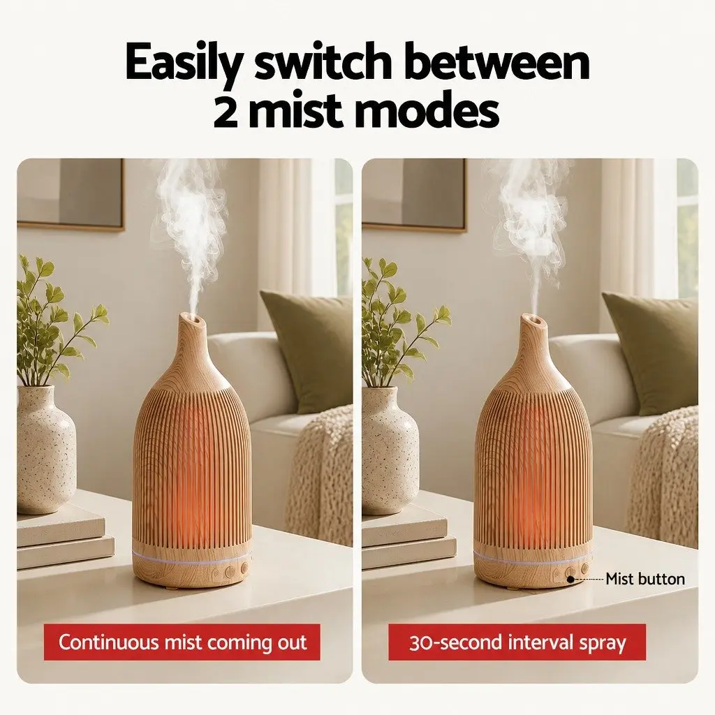 Aroma Diffuser 200ml Ultrasonic Humidifier LED Night Light Essential Oil Mist