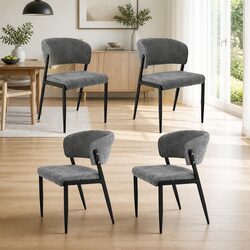Practical Set of 4 Grey Dining Chairs for Home Use