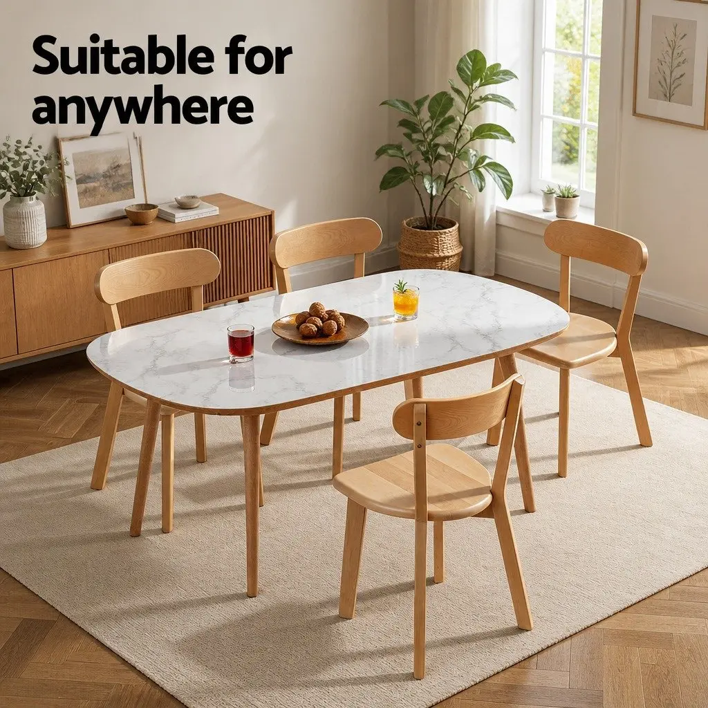 Dining Chairs Wooden Kitchen Accent Seating Rubber Wood Frame Cafe Lounge