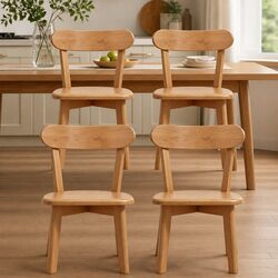 Practical Set of 4 Wooden Chairs for Kitchen and Dining Use