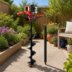 Post Hole Digger 200mm Petrol Auger Extension Bits Drill Accessories Black Red