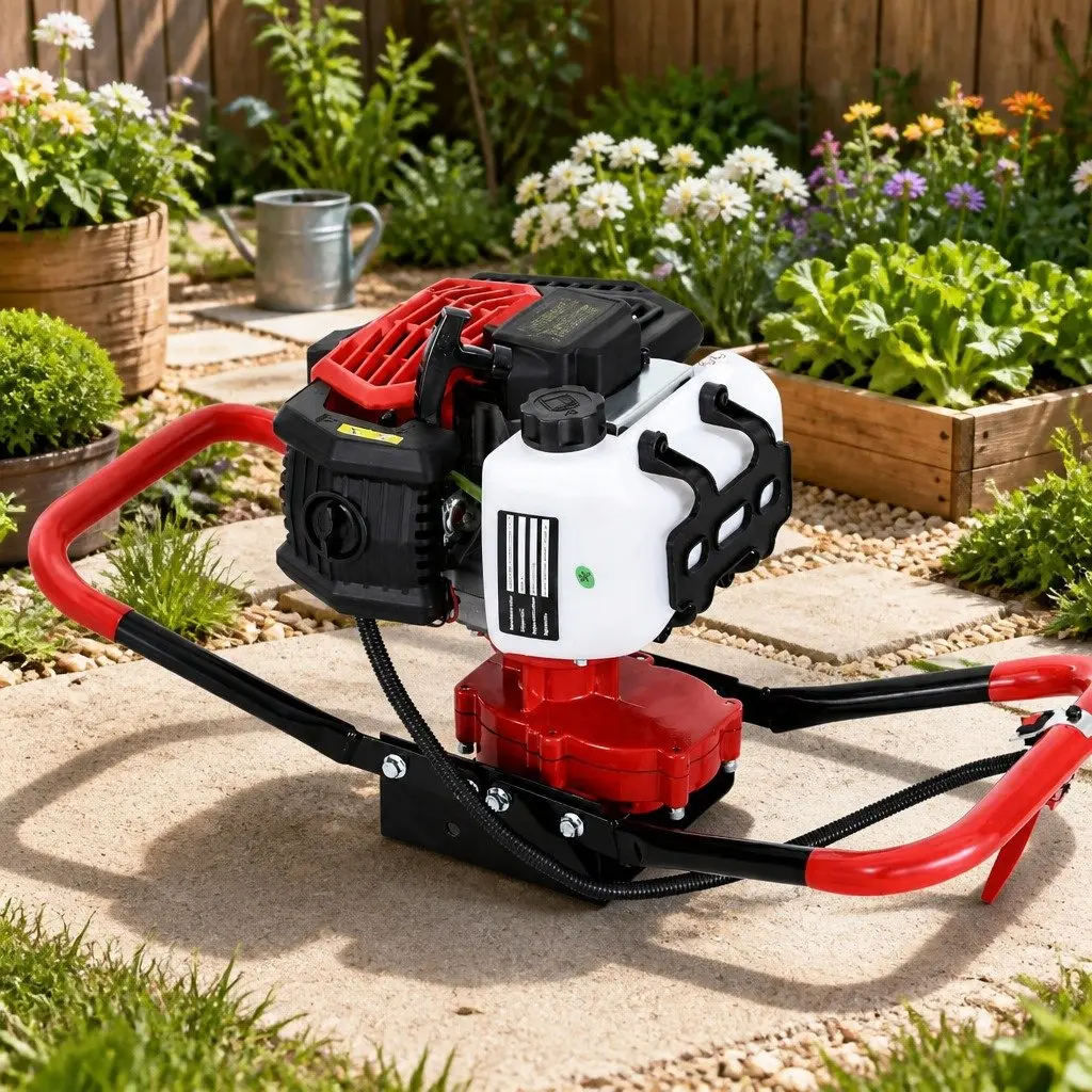 Post Hole Digger Engine Petrol Motor 65CC Single Cylinder 2-Stroke Red Power Tool