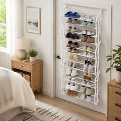 Shoe Rack Hanging Over Door Organiser 12-Tier Storage 24 Pairs White