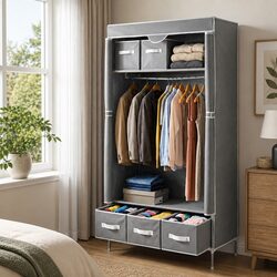 Practical Grey Wardrobe for Organized Living