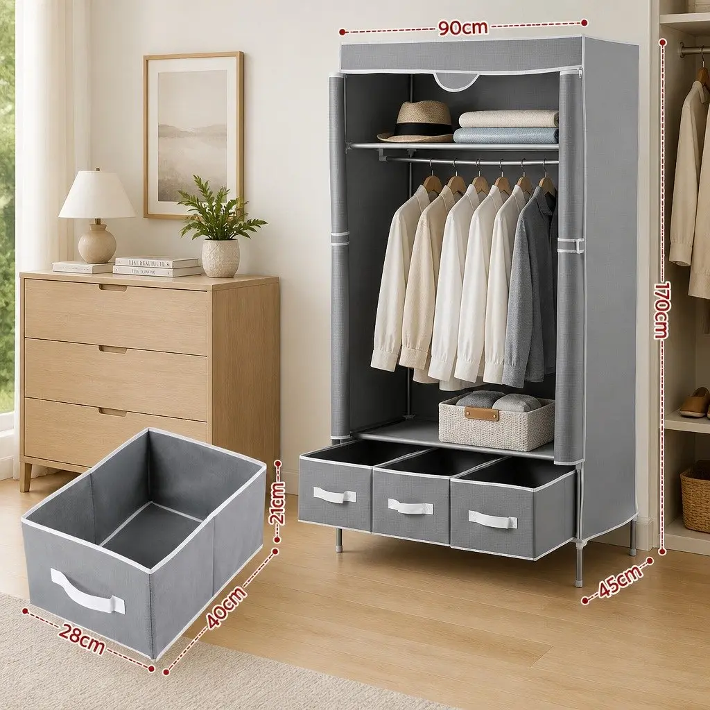 Grey Wardrobe for Organized Living