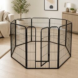 8 Panel Pet Dog Playpen Puppy Exercise Pen Portable Foldable Enclosure 24 inch