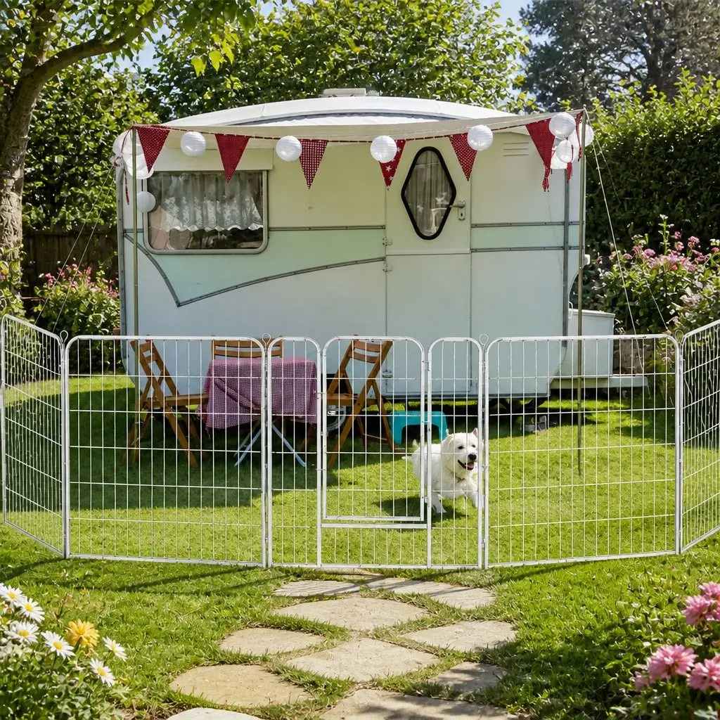 8-Panel Pet Playpen for Home Use
