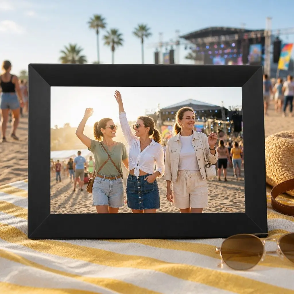 Digital Photo Frame IPS HD Touch Screen 10.1 Inch Black