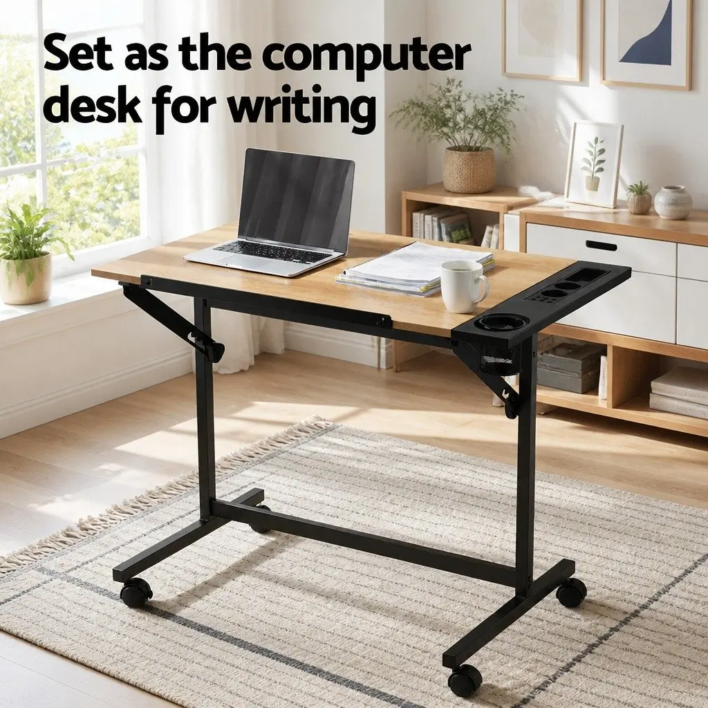 Drafting Table MDF Adjustable Oak Drawing Desk with Removable Tray