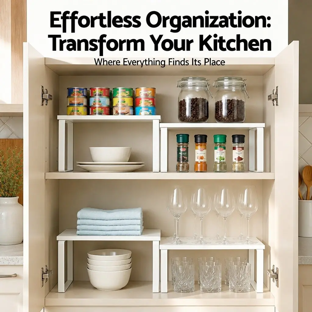 Kitchen Storage Shelves Rack Organiser Set of 2 Powder-coated Carbon Steel White